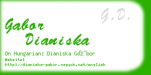 gabor dianiska business card